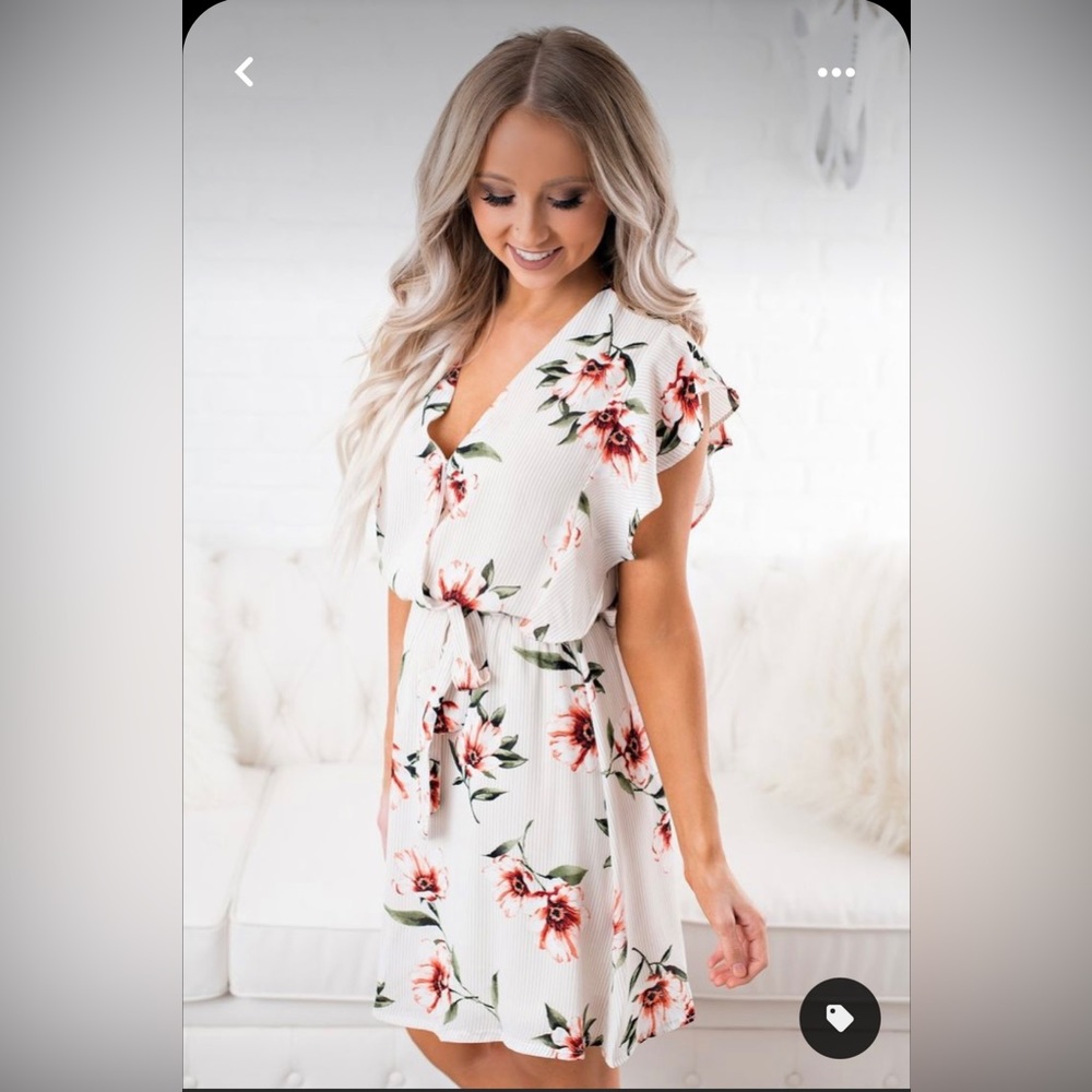 Thrill Of It Floral Dress (Taupe)